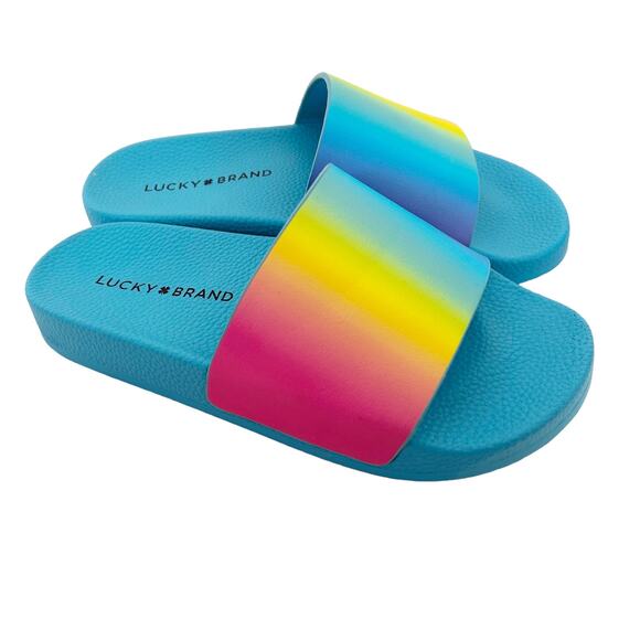 Lucky Brand Parker Rainbow Ombre Slides Sz 7 - Picture 1 of 6
